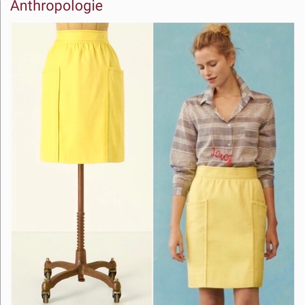 Anthropologie Skirts | new without tags Cartonnier Yellow Well Pocket